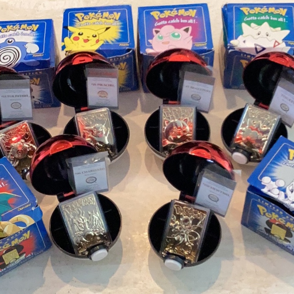 1999 Pokemon 23K Gold Plated Cards Burger King Charizard Card Complete Set Of 6 - Picture 2 of 16